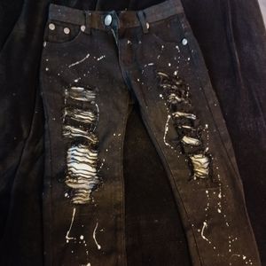 Trestles Supply Co California Republic Boys Paint Splatter Rip Jeans Size 8